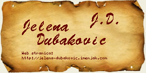 Jelena Dubaković vizit kartica